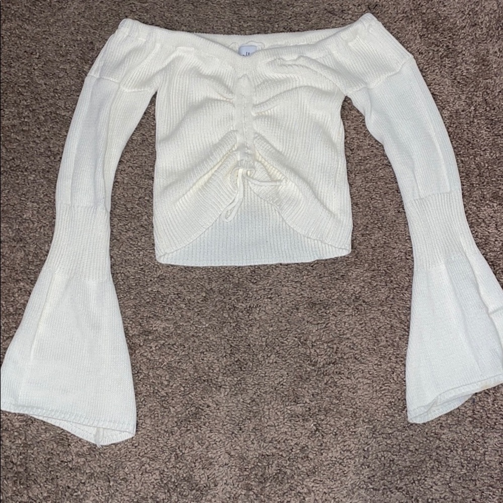 Princess Polly off the shoulder cropped sweater